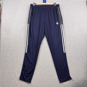Adidas Track Pants Mens XL Blue Primegreen AEROREADY 3 Stripe Zip Hem Joggers